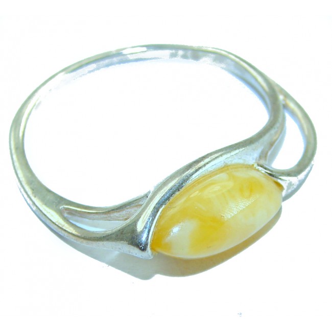 Authentic Butterscotch Baltic Amber .925 Sterling Silver handcrafted ring s. 7 1/4