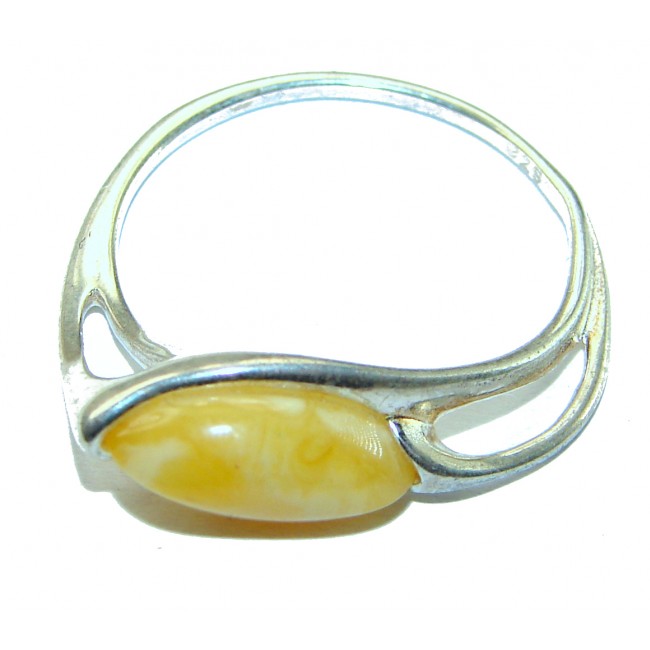 Authentic Butterscotch Baltic Amber .925 Sterling Silver handcrafted ring s. 7 1/4