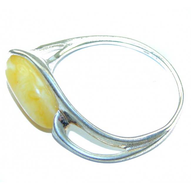 Authentic Butterscotch Baltic Amber .925 Sterling Silver handcrafted ring s. 7 1/4