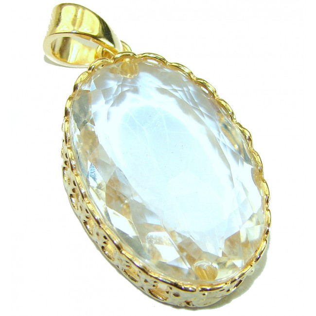 15.3 carat Lemon Quartz .925 Sterling Silver handcrafted pendant