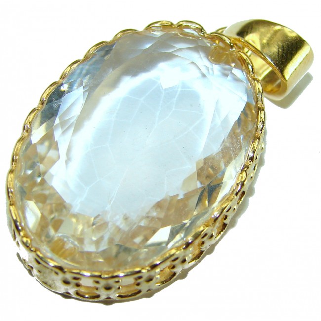 15.3 carat Lemon Quartz .925 Sterling Silver handcrafted pendant