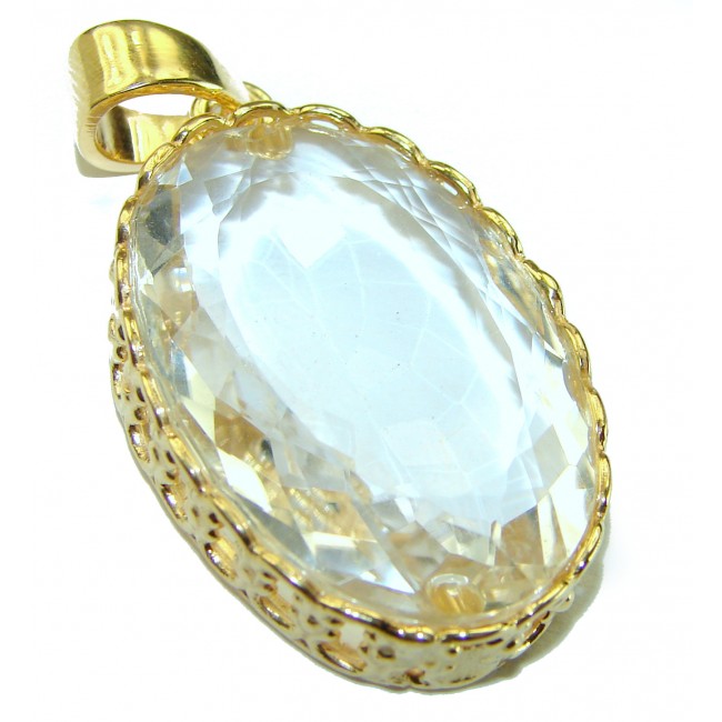 15.3 carat Lemon Quartz .925 Sterling Silver handcrafted pendant