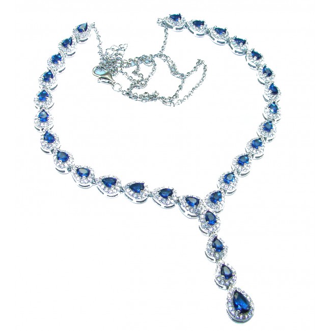 Endless Love Sapphire .925 Sterling Silver handcrafted necklace