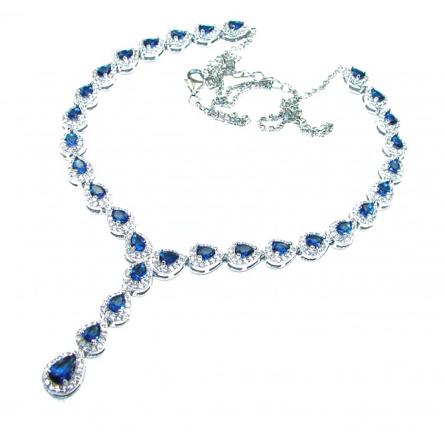 Endless Love Sapphire .925 Sterling Silver handcrafted necklace