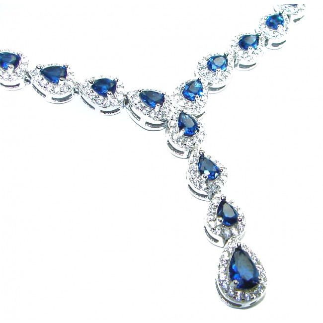 Endless Love Sapphire .925 Sterling Silver handcrafted necklace