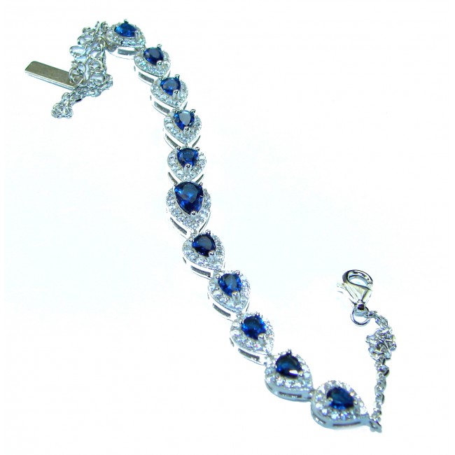 Luxurious natural Sapphire .925 Sterling Silver handcrafted Bracelet