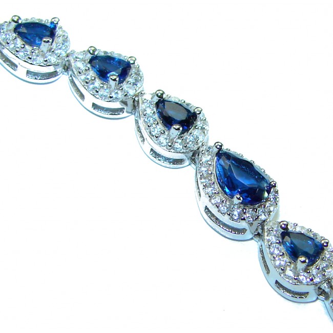 Luxurious natural Sapphire .925 Sterling Silver handcrafted Bracelet