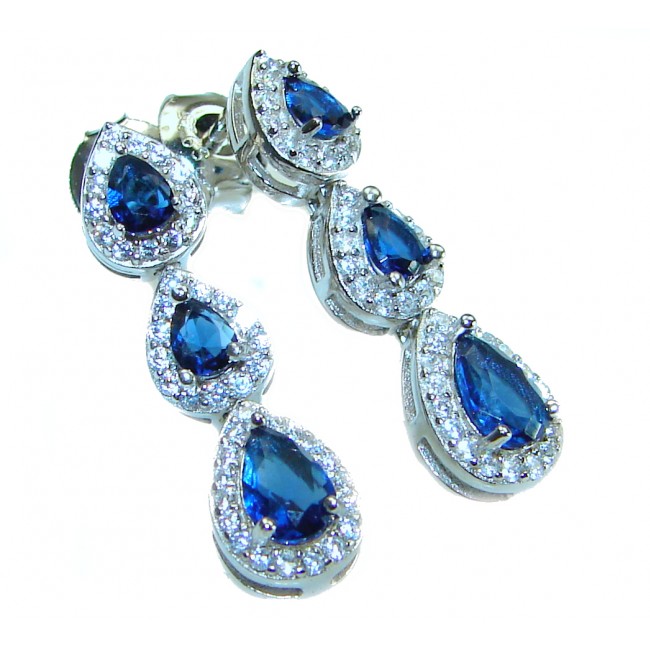 Real Beauty Sapphire .925 Sterling Silver handcrafted earrings