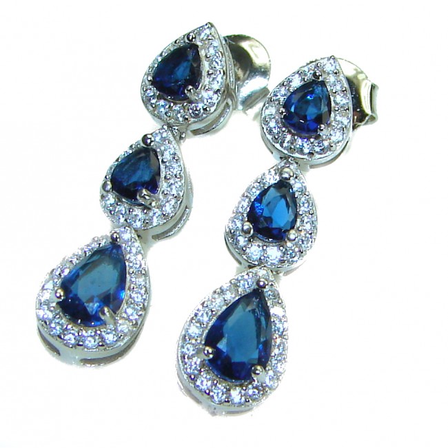 Real Beauty Sapphire .925 Sterling Silver handcrafted earrings