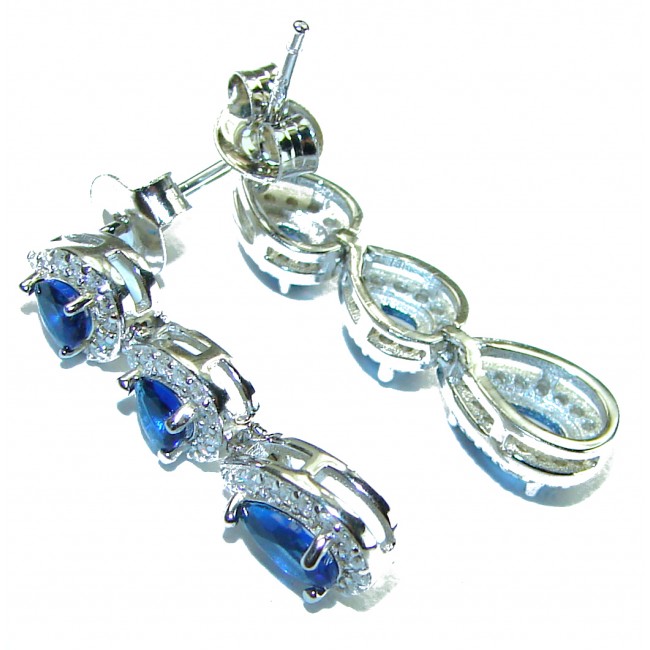 Real Beauty Sapphire .925 Sterling Silver handcrafted earrings