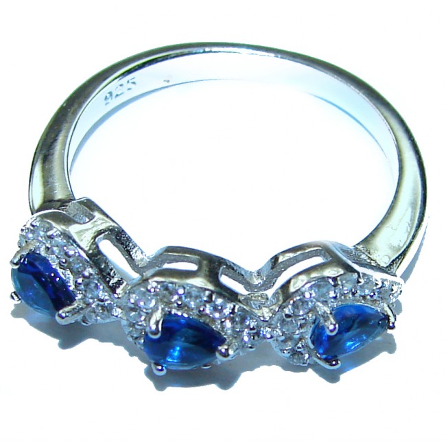 My Love Sapphire .925 Sterling Silver Eternity Ring size 5 3/4