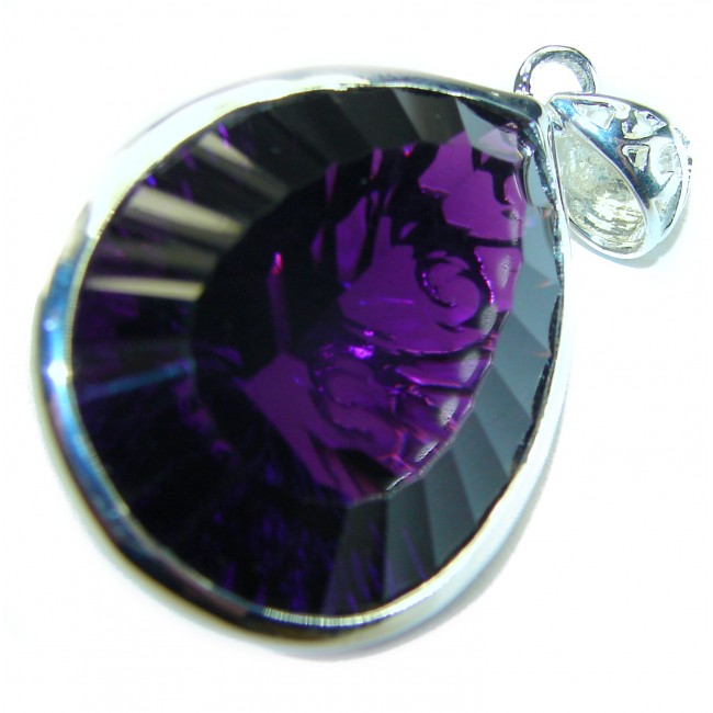 Vintage Design 45.5 carat Amethyst .925 Sterling Silver handcrafted Pendant