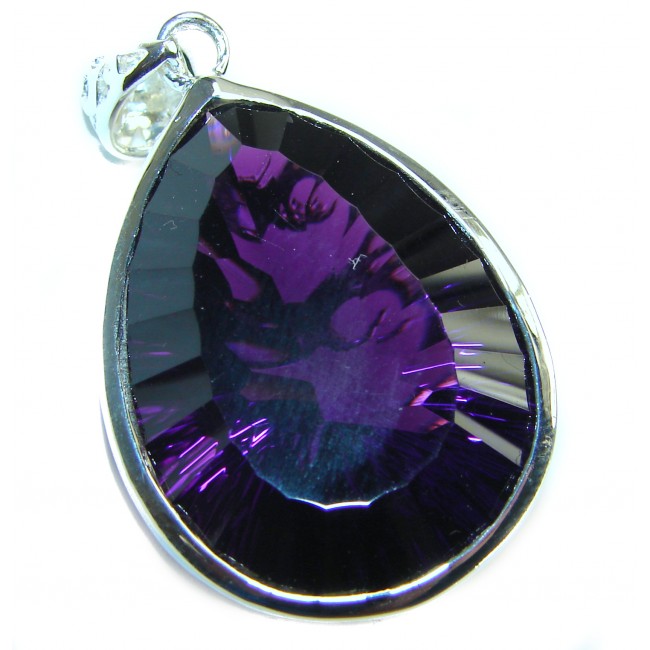 Vintage Design 45.5 carat Amethyst .925 Sterling Silver handcrafted Pendant