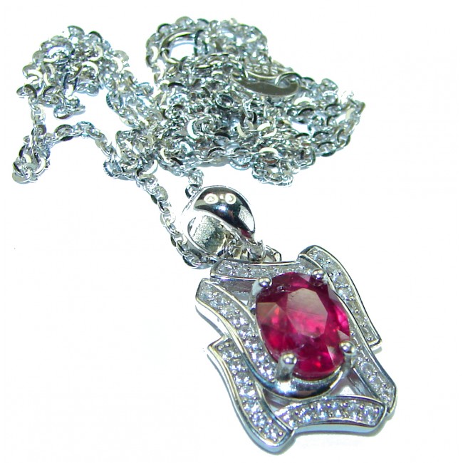 Red Rose authentic Garnet .925 Sterling Silver handcrafted necklace