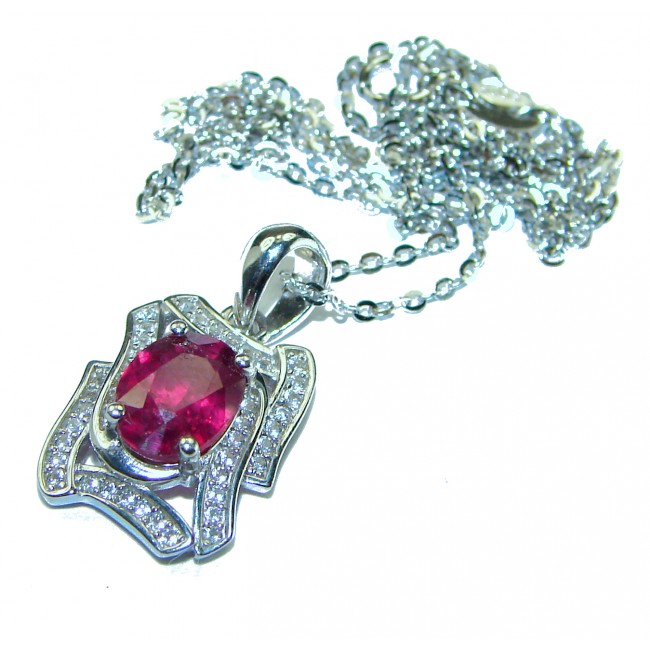 Red Rose authentic Garnet .925 Sterling Silver handcrafted necklace