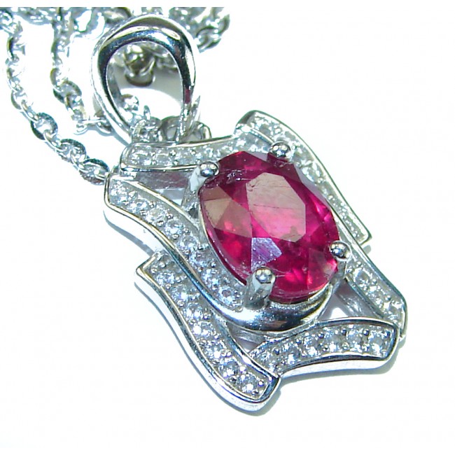 Red Rose authentic Garnet .925 Sterling Silver handcrafted necklace