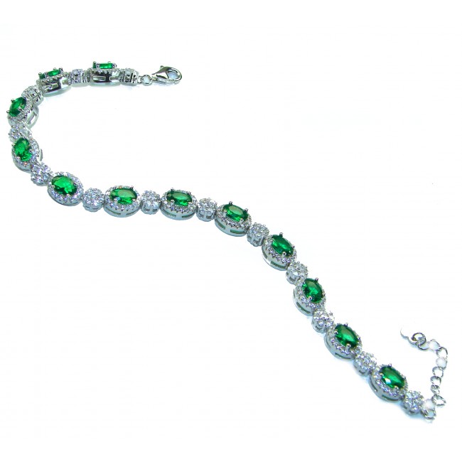 Natural Chrome Diopside .925 Sterling Silver handcrafted Bracelet