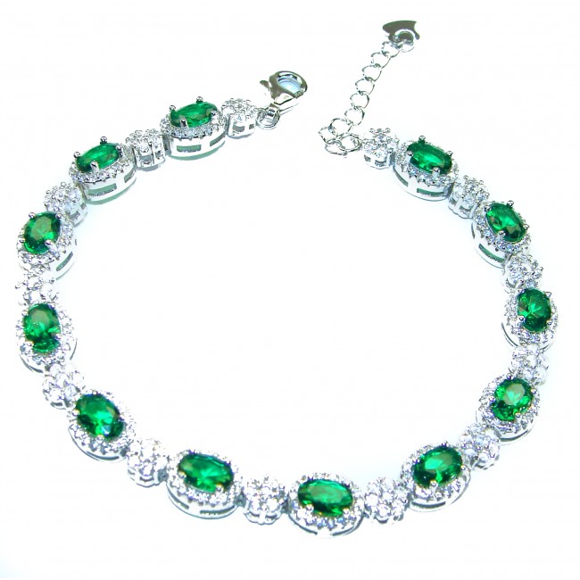 Natural Chrome Diopside .925 Sterling Silver handcrafted Bracelet