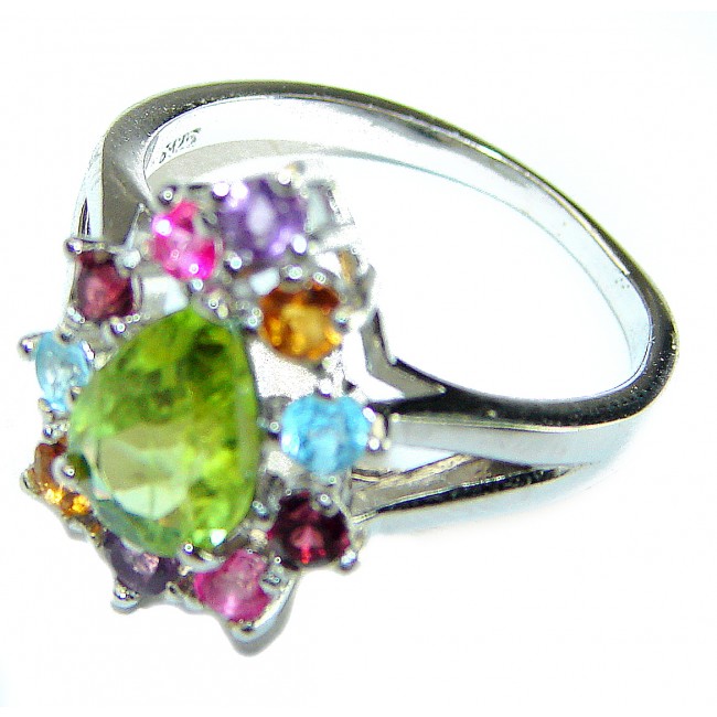 Marigolds authentic Peridot .925 Sterling Silver handcrafted Statement Ring size 6 1/4