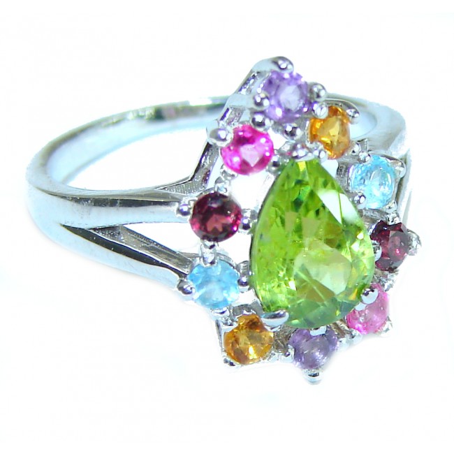 Marigolds authentic Peridot .925 Sterling Silver handcrafted Statement Ring size 6 1/4