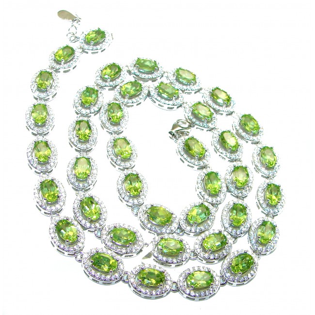 Cascade of Lights authentic Peridot .925 Sterling Silver handcrafted necklace