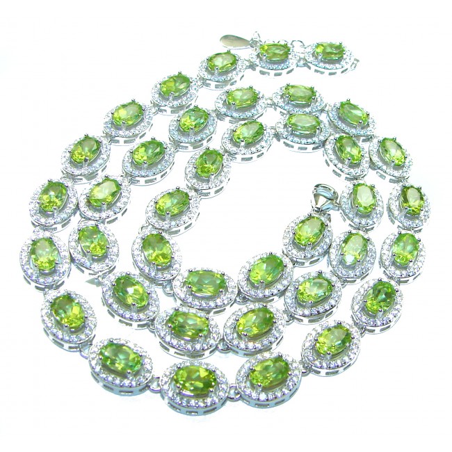 Cascade of Lights authentic Peridot .925 Sterling Silver handcrafted necklace