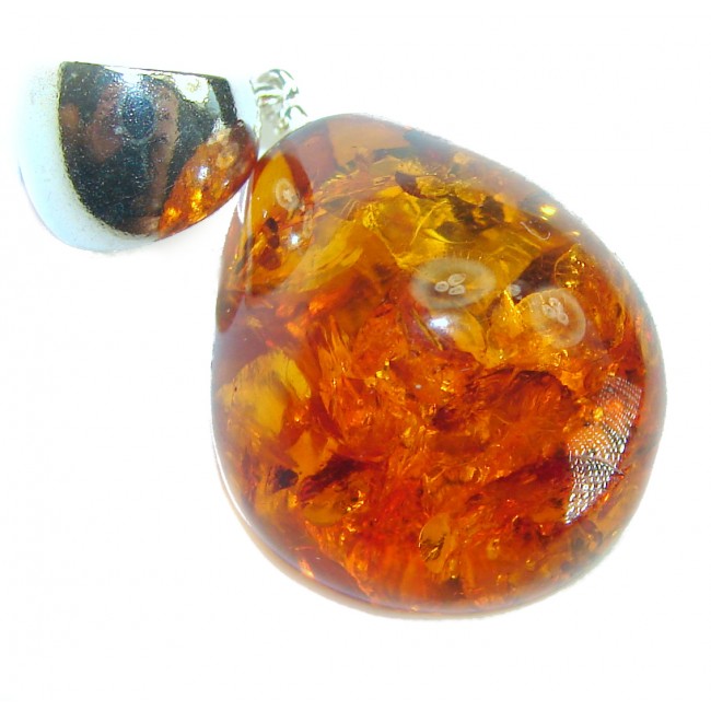 Real Beauty authentic Baltic Amber 925 Sterling Silver handcrafted pendant