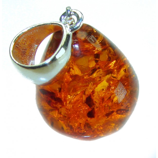 Real Beauty authentic Baltic Amber 925 Sterling Silver handcrafted pendant