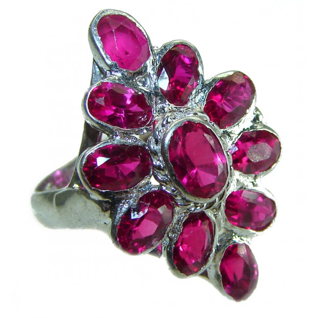 Red Royalty authentic Ruby .925 Sterling Silver handcrafted Ring size 8