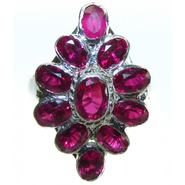 Red Royalty authentic Ruby .925 Sterling Silver handcrafted Ring size 8