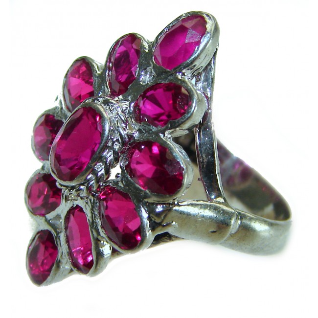 Red Royalty authentic Ruby .925 Sterling Silver handcrafted Ring size 8