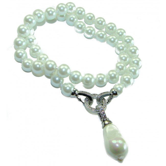 Baroque style Beauty freshewater Pearls .925 Sterling Silver handcrafted Necklace