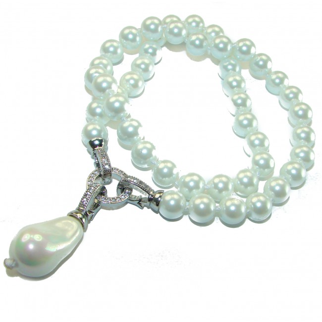 Baroque style Beauty freshewater Pearls .925 Sterling Silver handcrafted Necklace