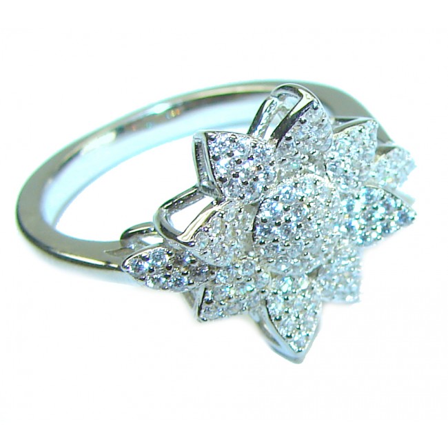 Dazzling Star Exclusive White Topaz .925 Sterling Silver handmade Ring s. 7 1/4