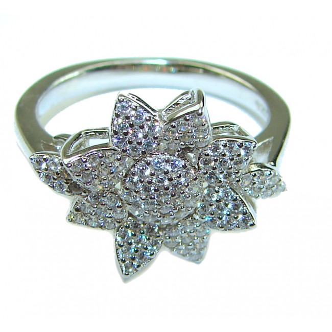 Dazzling Star Exclusive White Topaz .925 Sterling Silver handmade Ring s. 7 1/4