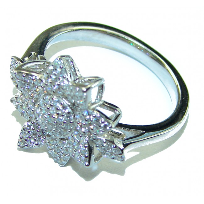 Dazzling Star Exclusive White Topaz .925 Sterling Silver handmade Ring s. 7 1/4