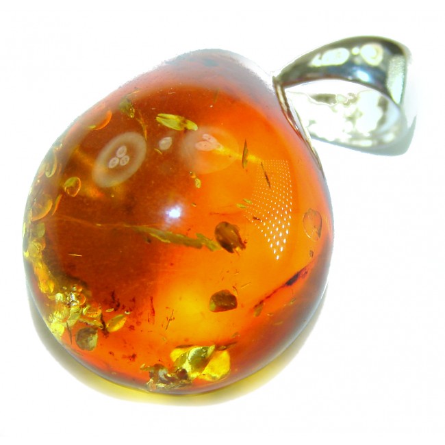 Real Beauty authentic Baltic Amber 925 Sterling Silver handcrafted pendant