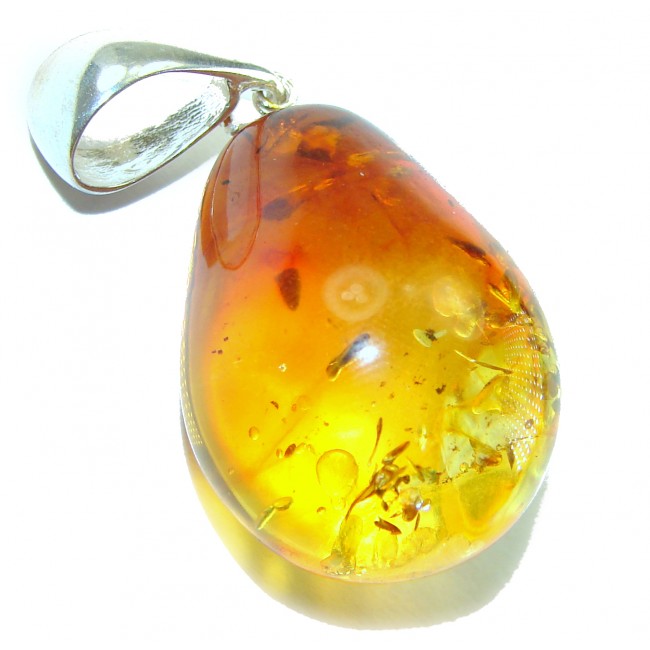 Real Beauty authentic Baltic Amber 925 Sterling Silver handcrafted pendant