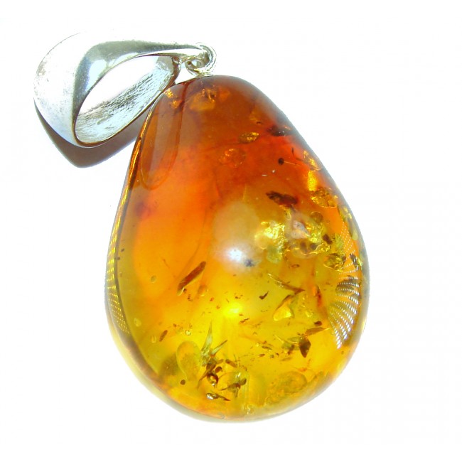 Real Beauty authentic Baltic Amber 925 Sterling Silver handcrafted pendant