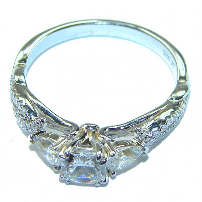 White Topaz .925 Sterling Silver handcrafted ring size 8 1/4