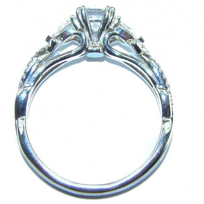 White Topaz .925 Sterling Silver handcrafted ring size 8 1/4