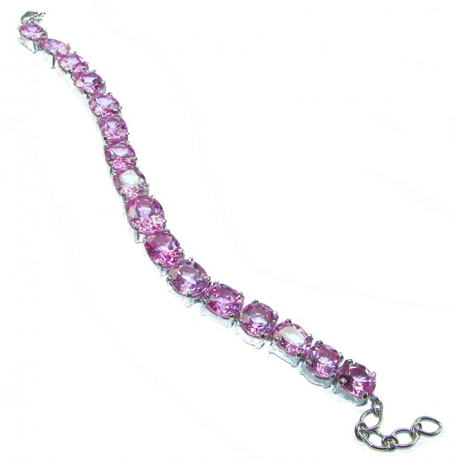 Luxurious Pink Topaz .925 Sterling Silver handcrafted Bracelet