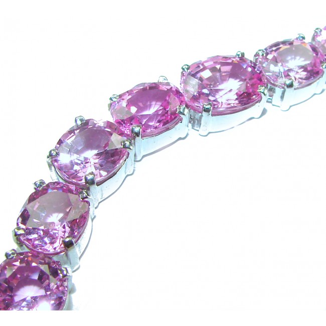 Luxurious Pink Topaz .925 Sterling Silver handcrafted Bracelet