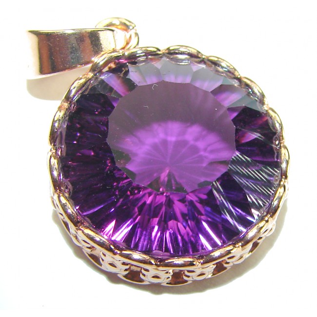 Vintage Design 45.5 carat genuine Amethyst .925 Sterling Silver handcrafted Pendant