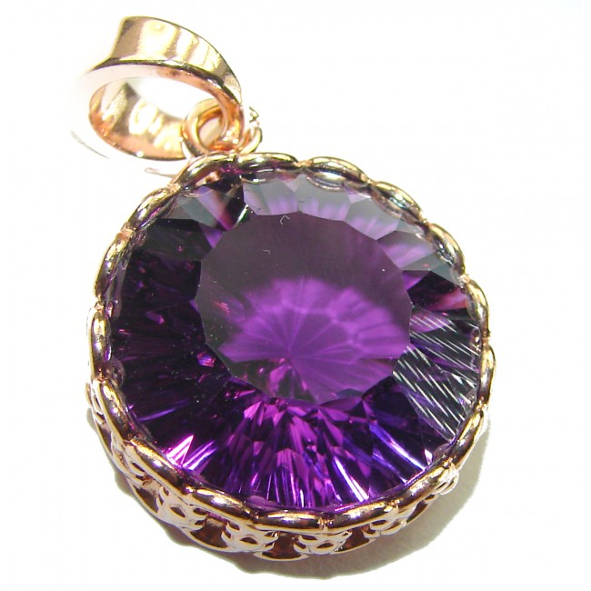 Vintage Design 45.5 carat genuine Amethyst .925 Sterling Silver handcrafted Pendant