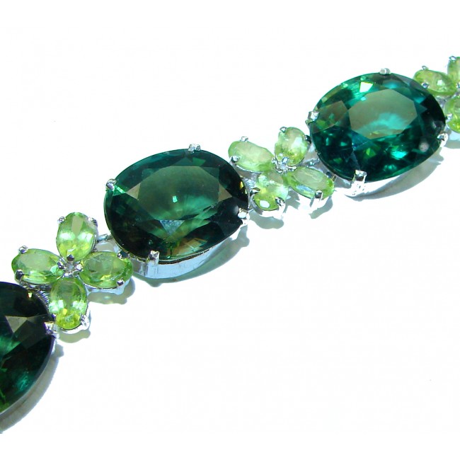 Green Royalty Topaz Peridot .925 Sterling Silver handcrafted Bracelet