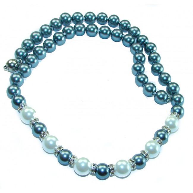 Precious black and white freshwater Pearl .925 Sterling Silver handcrafted Necklace