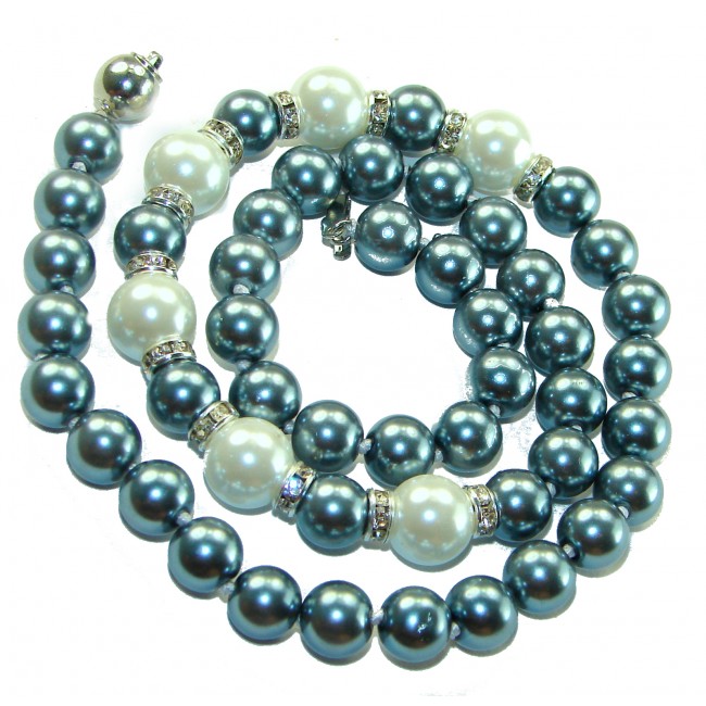 Precious black and white freshwater Pearl .925 Sterling Silver handcrafted Necklace