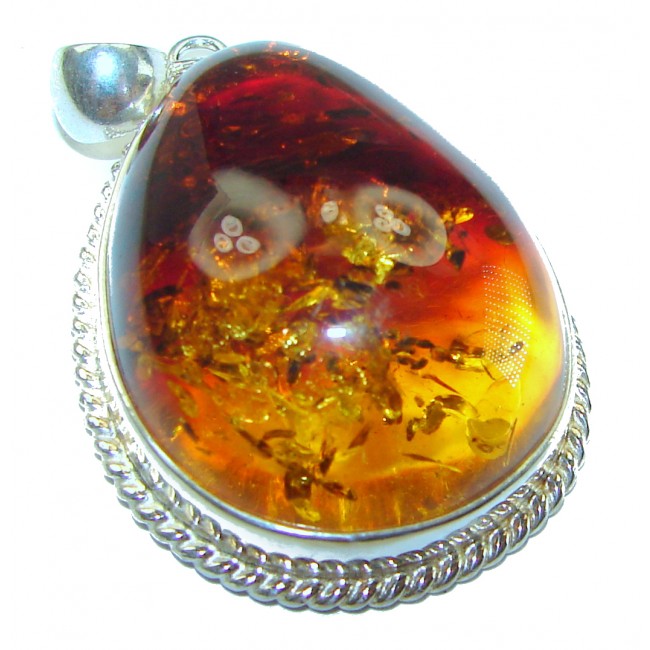 Real Beauty authentic Baltic Amber .925 Sterling Silver handcrafted pendant