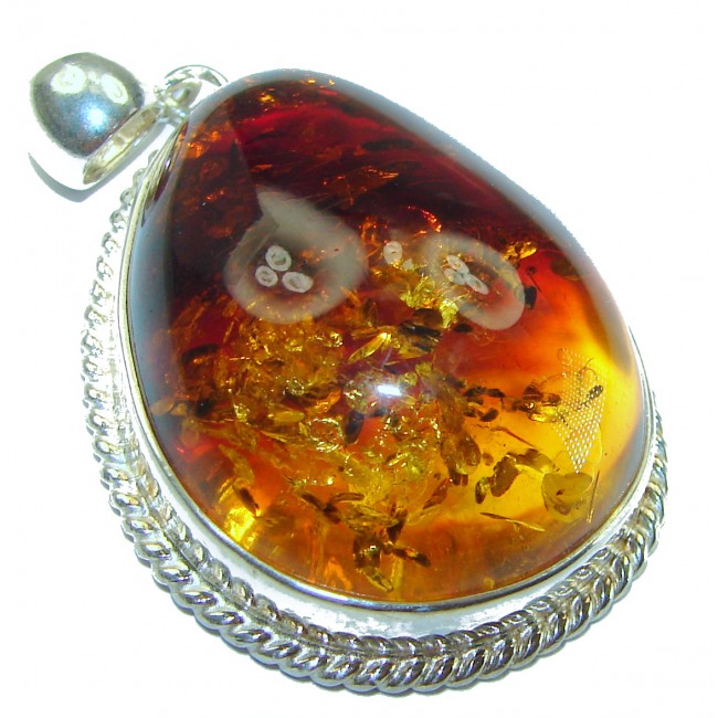 Real Beauty authentic Baltic Amber .925 Sterling Silver handcrafted pendant